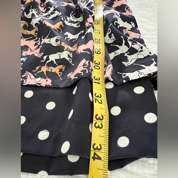 ANTHROPOLOGIE Porridge Equestrian Horse Print Fit & Flare Navy Blue Dress - Sz S - Picture 11 of 11